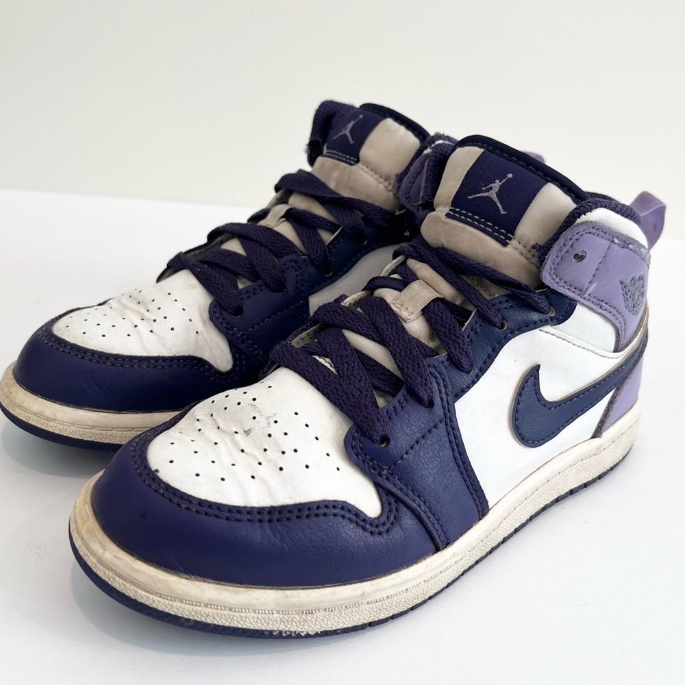 Nike Air Jordan 1 Mid GS 2Y Sky J Purple Sneakers Boys Girls - Picture 2 of 12